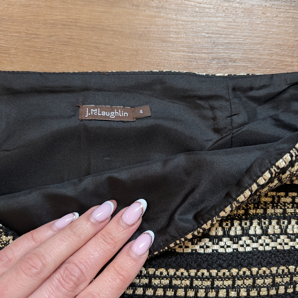 J. McLaughlin Stripped Metallic Pattern Skirt - image 4